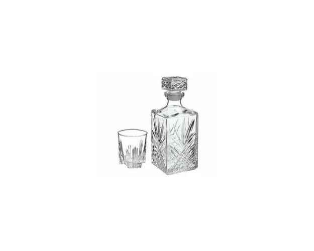 Set 7 piese, pahare si sticla pentru whisky, Bormioli Selecta