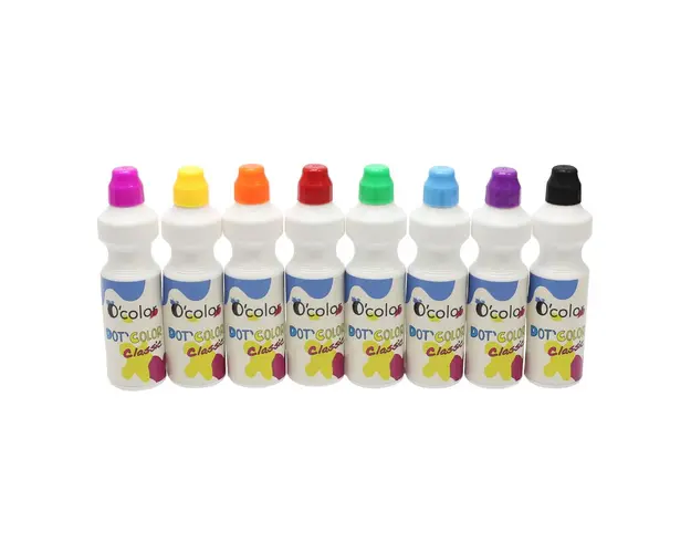 Set 8 culori x 75 ml guasa cu buretel