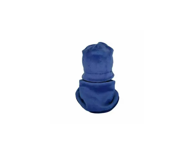 KidsDecor - Set caciula cu protectie gat Fleece Blue pentru copii 6-18 luni, din bumbac