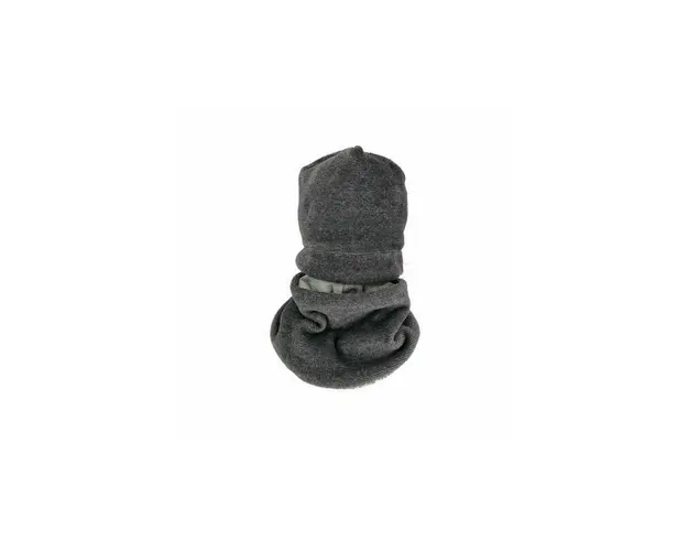 Kidsdecor - Set caciula cu protectie gat Fleece Gray, - 46-48 cm