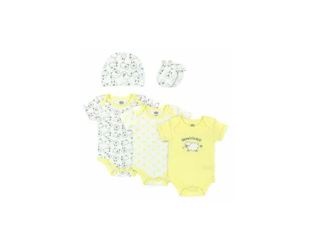 Set cadou bebe 5 piese bumbac model oite 0-3 luni