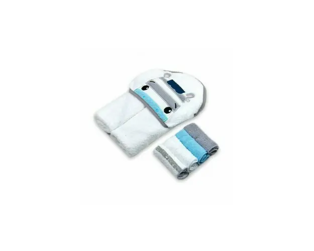 Mother's choice - Set cadou bebelusi cu 4 mini prosopele si prosop cu gluga din bumbac - zebra