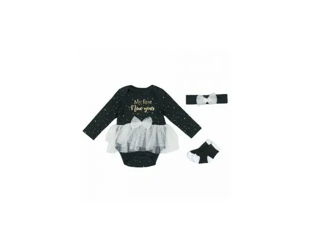 Mother's choice - Set cadou pentru fetite 3 piese My First New Year - marimea 0-3 luni