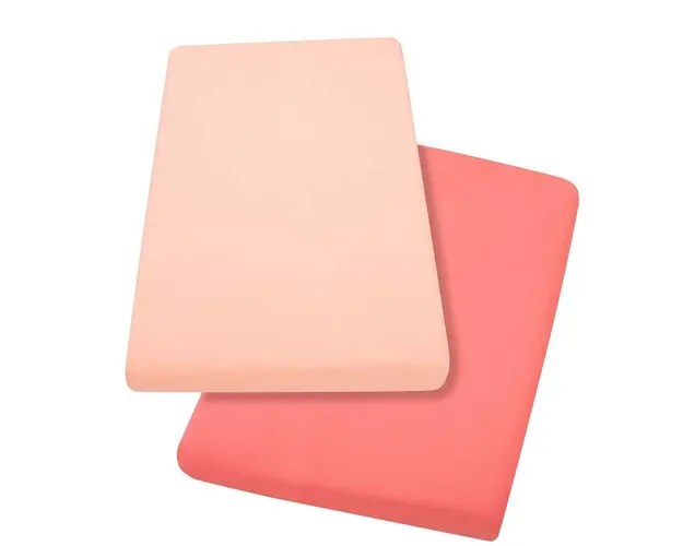 Clevamama - Set cearceaf cu elastic 140 cm x 70 cm, Coral