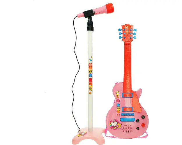 Set chitara si microfon roz Hello Kitty