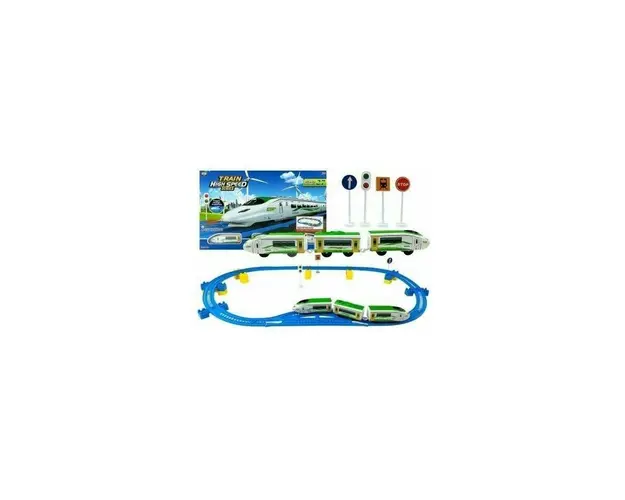 Set circuit tren cu baterii, pentru copii, LeanToys, 5151, 257 cm