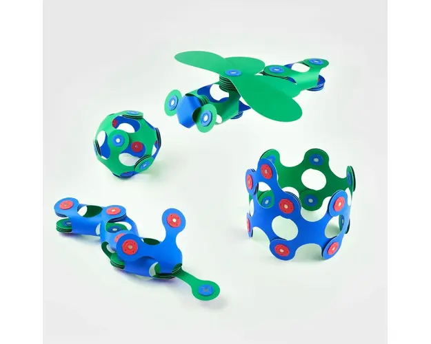 Clicstoys - Set Clixo de construit cu magnet, Itsy pack Blue-Green 18