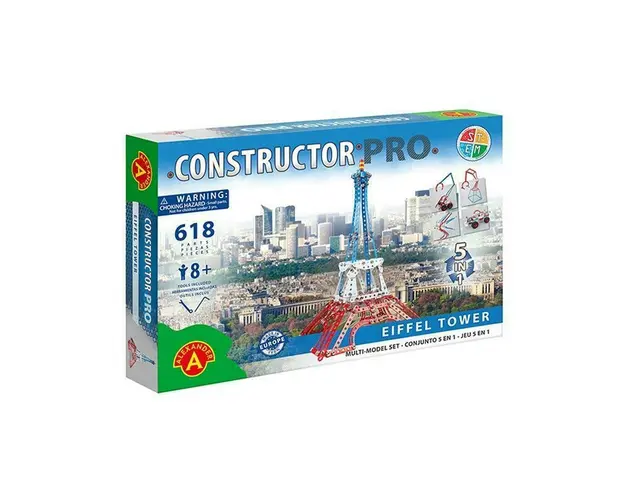 Set constructie 618 piese metalice Constructor PRO Turnul Eiffel 5in1, Alexander