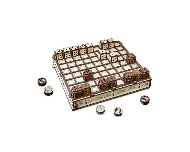 Set constructie cu mecanism Puzzle 3D GAMESET din lemn 620 piese @ EWA