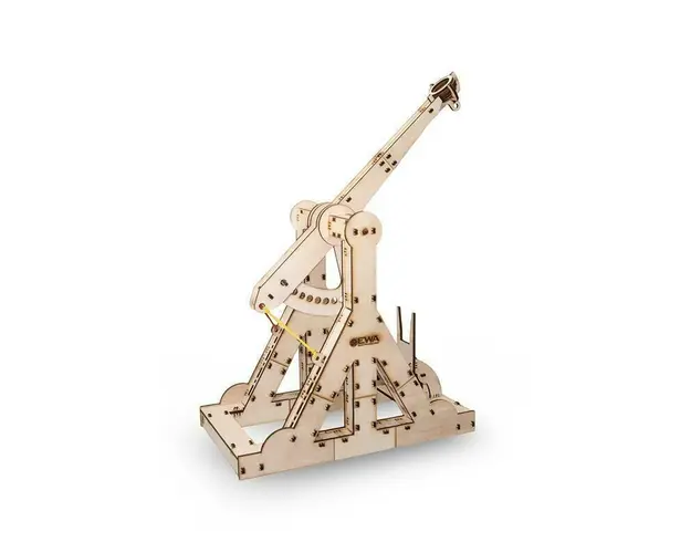 Set constructie cu mecanism Puzzle 3D TREBUCHET din lemn 94 piese @ EWA