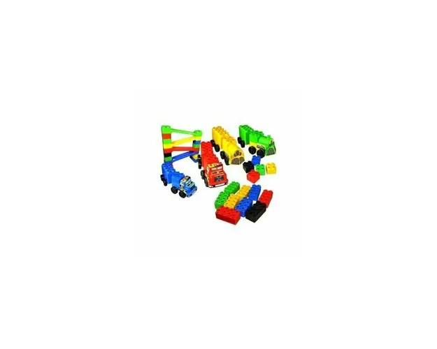 Set constructie cuburi mari, cu vehicule, 103 piese, Educational Blocks