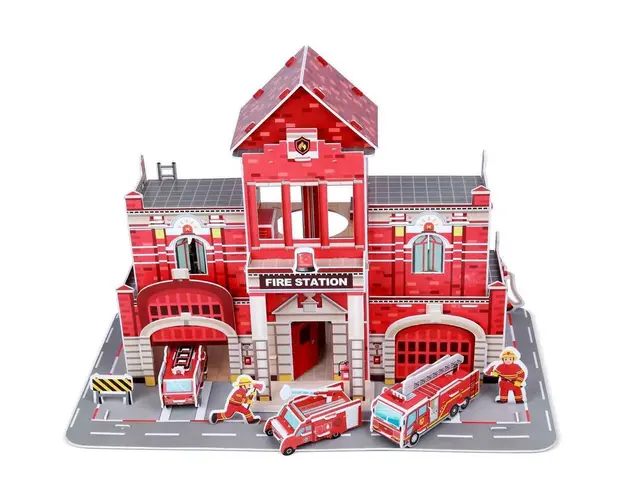 Set constructie puzzle 3D - Statie de pompieri Fiesta Crafts FCT-3047