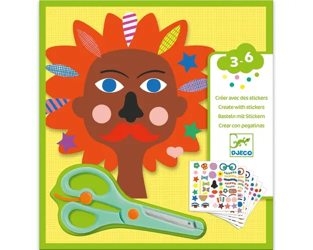 Djeco - Set creativ cu autocolante , La coafor