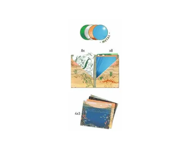 Djeco - Set creativ Dinozauri , Prin transfer