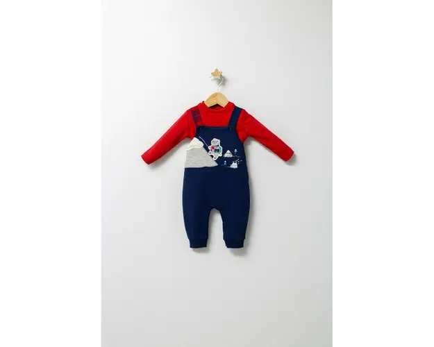 Set cu salopeta si bluzita pentru bebelusi Mountain, Tongs baby (Culoare: Gri, Marime: 9-12 luni)