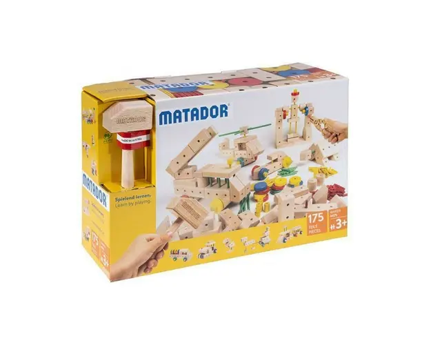 Set cuburi de constructie din lemn Maker 175 piese, +3 ani Matador