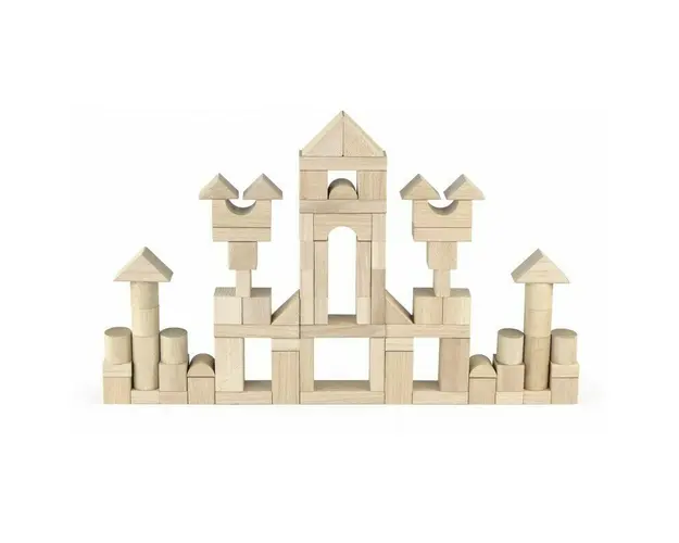 Viga - Set de constructie Cuburi Jumbo , 75 cm, 3.5 cm, Natur