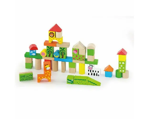 Set cuburi Zoo, 50 de piese, Viga