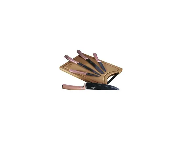 Set cutite, cu tocator de taiere din bambus, 6 piese, Berlinger Haus, I-rose collection, BH 2554