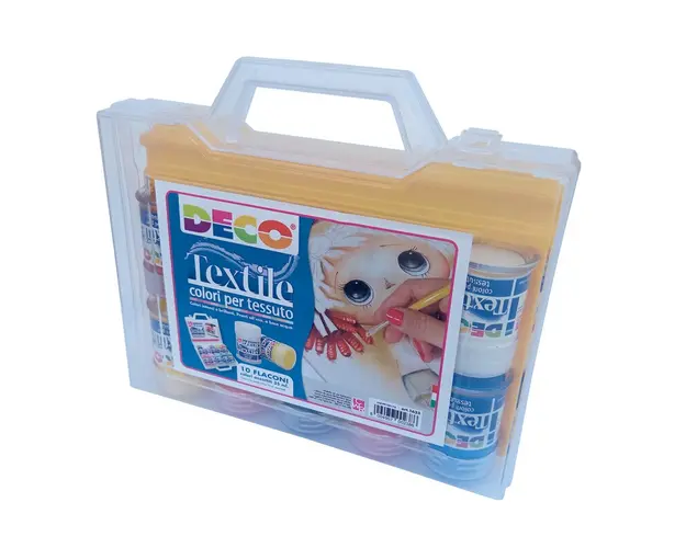 Set de 10 flacoane cu vopsea pentru material textil