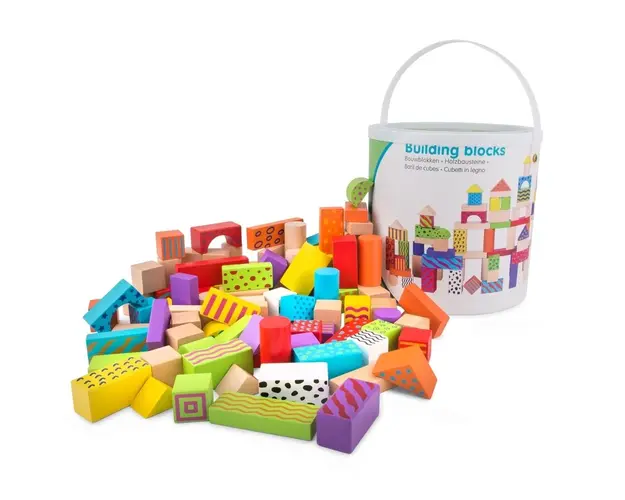 New classic toys - Set de 100 de cuburi din lemn