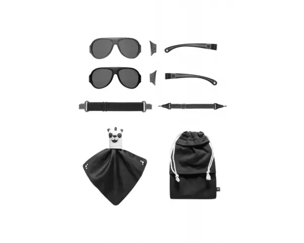 Ochelari de soare pentru copii MOKKI Click & Change, protectie UV, negru, 2-5 ani, set 2 perechi
