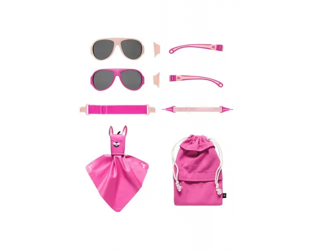 Ochelari de soare pentru copii MOKKI Click & Change, protectie UV, roz, 2-5 ani, set 2 perechi