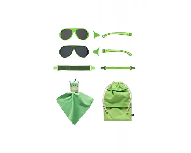 Ochelari de soare pentru copii MOKKI Click & Change, protectie UV, verde, 2-5 ani, set 2 perechi