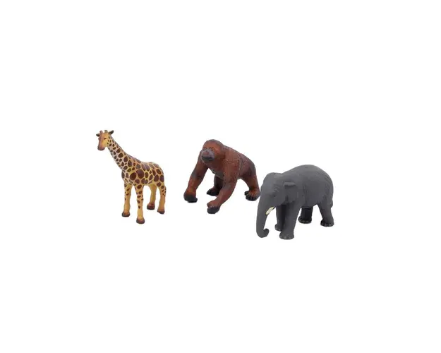 Set de 3 animale din Africa din cauciuc moale ecologic dimensiune medie 21cm