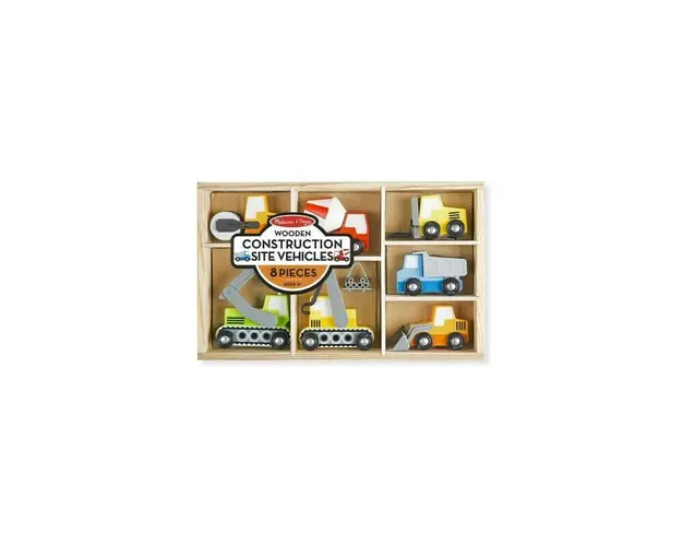 Melissa & doug - Set de 7 masinute utilitare din lemn