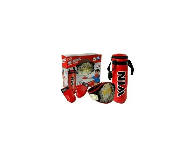 Set de box pentru copii, cu manusi si centura, LeanToys, 7122