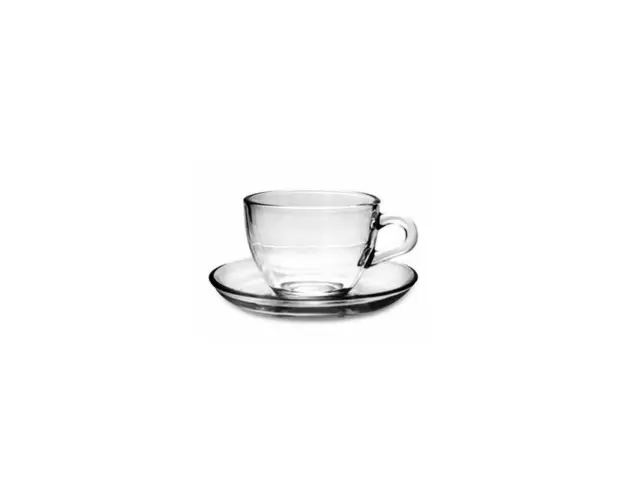 Set de cafea, Pasabahce 97984, 12 piese, 6 cesti si 6 farfurioare, sticla, 90 ml