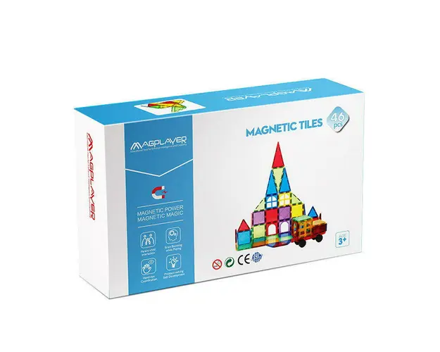 Set de constructie magnetic 3D - 46 piese