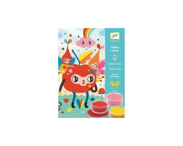 Djeco - Set creativ Tablouri cu nisip - Priviri vesele