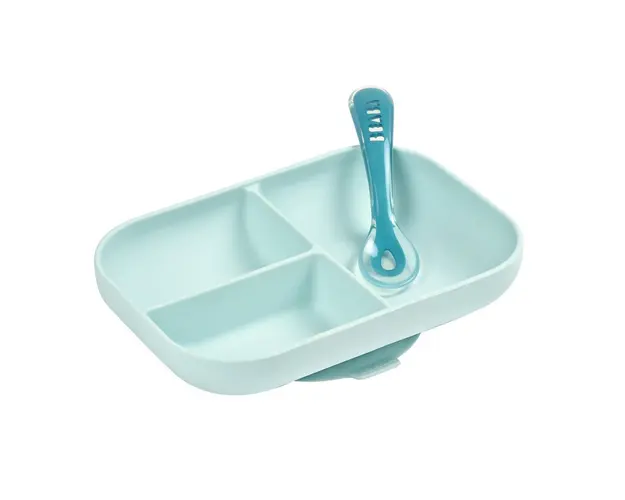 Set de masa silicon Beaba 2 piese Bleu