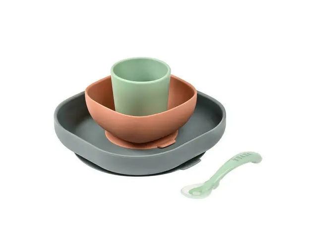 Set de masa silicon Beaba 4 piese Mineral