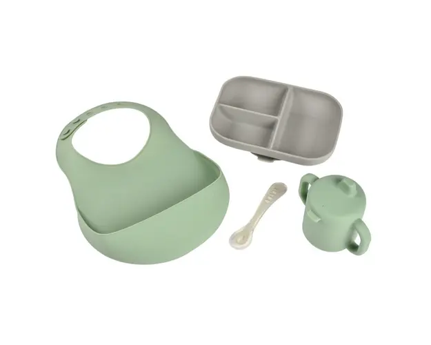 Set de masa silicon Beaba Essentials Grey/Sage Green