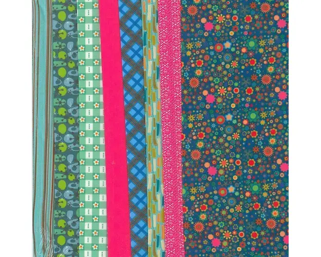 Set de materiale hainute pentru papusi Couture Multiflowers - petrol, Dress Your Doll