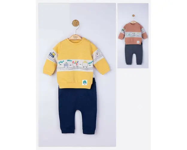 Set de trening Choo Choo pentru bebelusi, Tongs baby (Culoare: Maro, Marime: 18-24 Luni)
