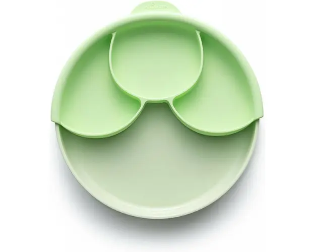 Set diversificare hrana bebelusi Miniware Healthy Meal, 100% din materiale naturale biodegradabile, 3 piese, Keylime