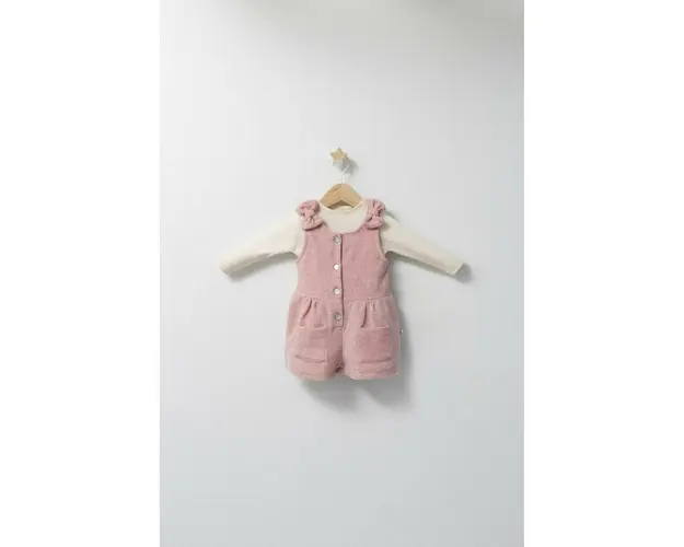 Set elegant cu salopeta si bluzita pentru bebelusi Ballon, Tongs baby (Marime: 12-18 Luni, Culoare: Somon)