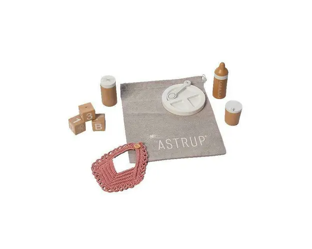 Set hranire papusi, 9 piese inclusiv un saculet, +10 luni, byASTRUP