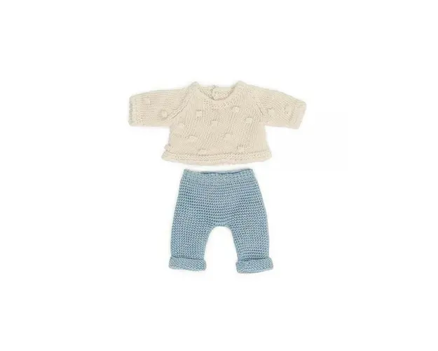 Set imbracaminte pantaloni si pulover pentru papusa 21 cm