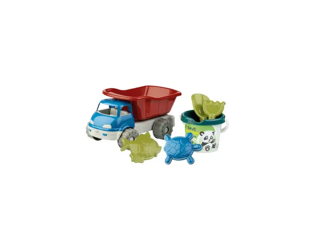 Set jucarii apa si nisip cu basculanta, galetusa, forme si unelte Recycled