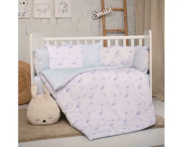 Lorelli - Set lenjerie 8 piese cu protectii laterale,