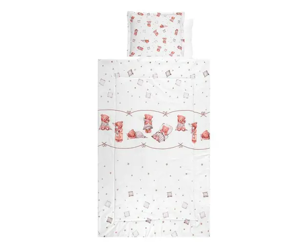 Set lenjerie pat 4 piese, bumbac ranforce, Bears & Piollws Beige