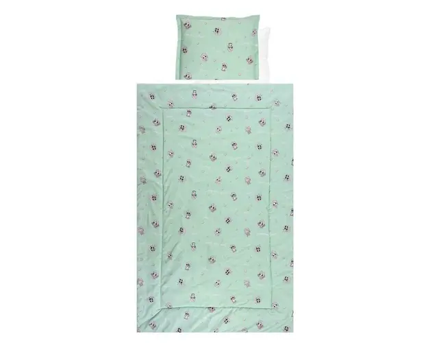 Set lenjerie pat 4 piese, bumbac ranforce, Friends Green