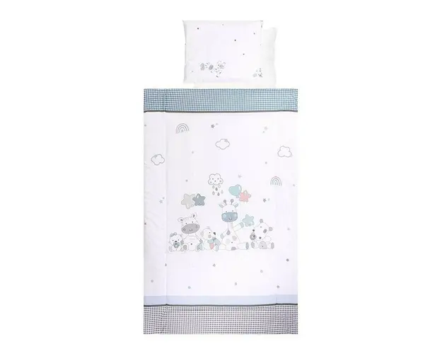 Set lenjerie pat 4 piese, bumbac ranforce, Giraffe White