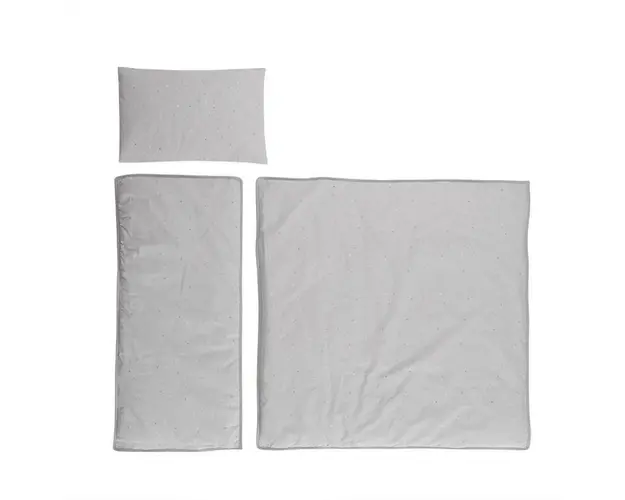 Set lenjerie pentru carucior, de iarna, bumbac ranforce, 4 piese, Grey Sky