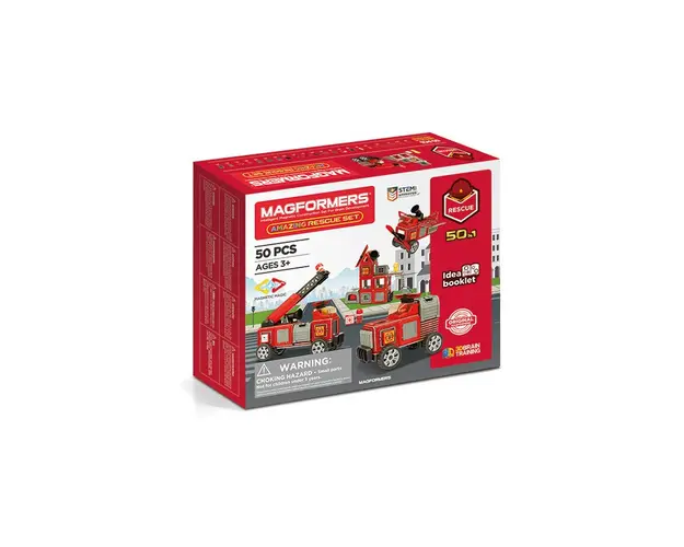 Clicstoys - Set de constructie Magnetic Uimitorul set cu vehicule de interventie , Magformers